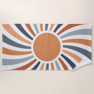 Toalha De Praia Deixe o sol brilhar no design colorido estilo retr