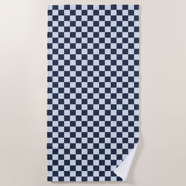 Toalha De Praia Denim rinse checkerboard pattern (Frente)