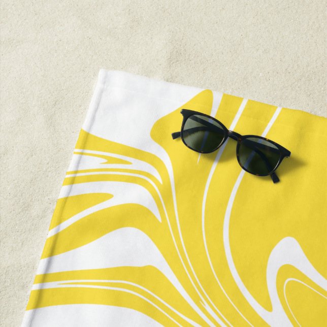 Toalha De Praia Derramar - Amarelo limão e branco (In Situ)
