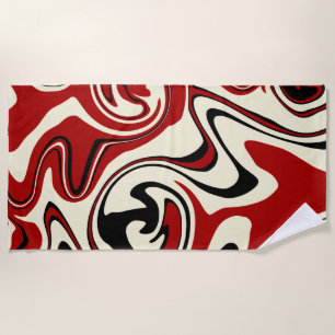 Toalha De Praia Derramar - Vermelho e Creme