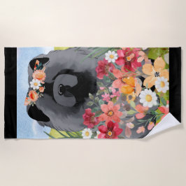 Toalha De Praia DESCONTO EM PRETO-LUZ - Cachorro Azul