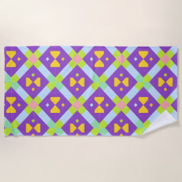 Toalha De Praia Desenho Abstrato Geométrico Colorido