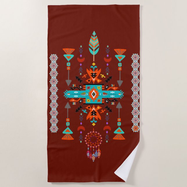 Toalha De Praia desenho tribal (Frente)