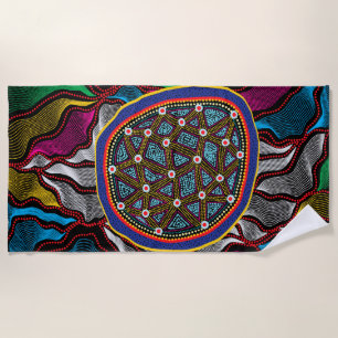 Toalha De Praia Design-15 Beach Towel aborígene