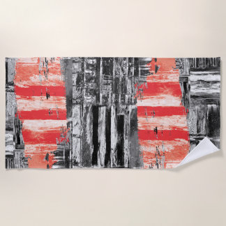 Toalha de Praia – Design Abstrato Pulso Vermelho