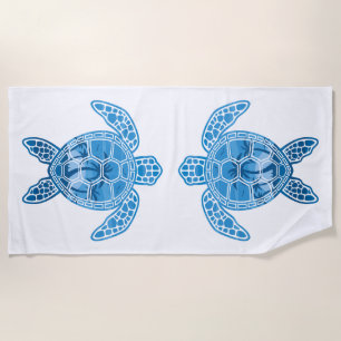 Toalha De Praia Design azul de Tartaruga Marinha Tropical