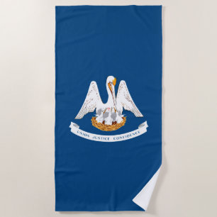 Toalha De Praia Design da bandeira do estado de Louisiana em a