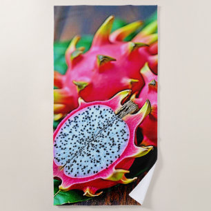 Toalha De Praia Design de Bela Fruta de Dragão Vibrante