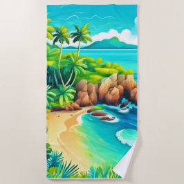 Toalha De Praia Design de Blisagem Costeira Tropical