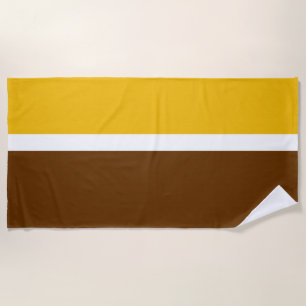 Toalha De Praia Design de Bloco de Cor Marrom-claro amarelo