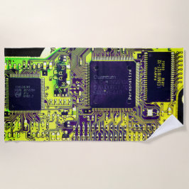 Toalha De Praia Design de Circuito Impresso Moderno - Adicionar No