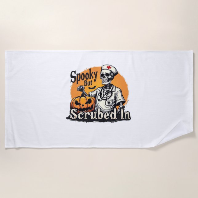 Toalha De Praia Design de Enfermeira do Halloween (Frente)