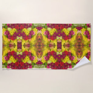 Toalha De Praia Design de Flores de Verão para a Praia Towel