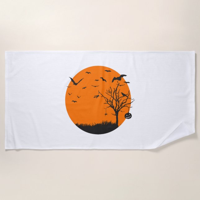 Toalha De Praia Design de Halloween Landscape Halloween (Frente)