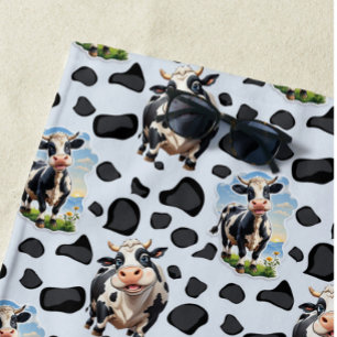 Toalha De Praia Design de padrão animal de vaca