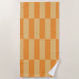 Toalha De Praia Design de padrão listrado em laranja e trigo