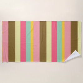 Toalha De Praia Design de Paleta de Cores Listradas de Verão