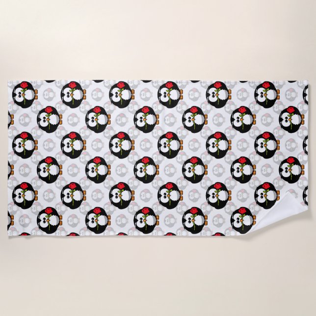 Toalha De Praia Design de Pinguim-Cute (Frente)