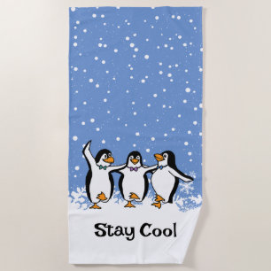 Toalha De Praia Design de Pinguins Dançantes