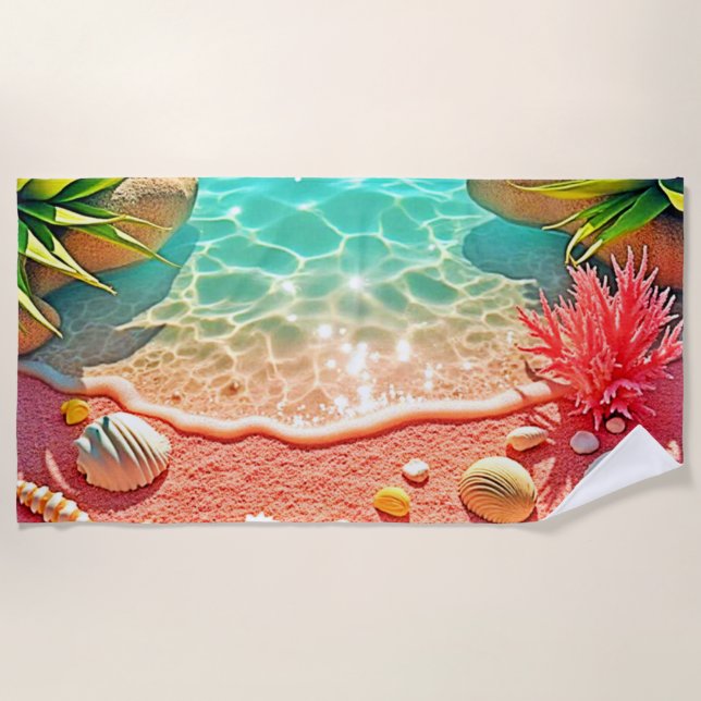Toalha De Praia Design de Prateleiras de Beijo Sol (Frente)