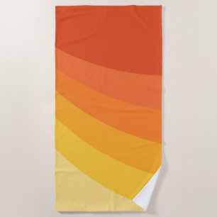 Toalha De Praia Design de raios solares laranja e amarelo-estilo r