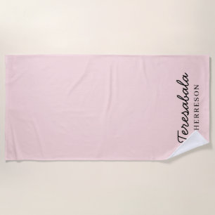 Toalha De Praia Design de Roteiro de Noiva Moderna Rosa Corado