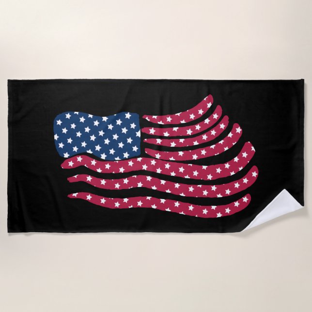 Toalha De Praia Design de Sinalizador Azul e Branco Vermelho (Frente)