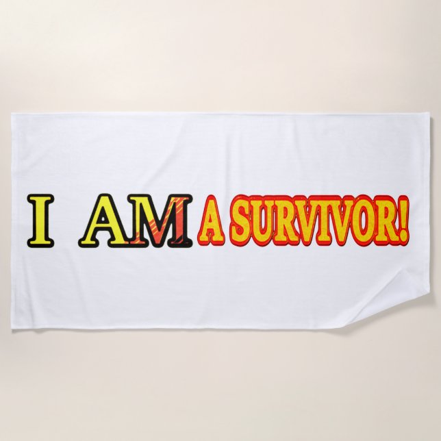 Toalha De Praia Design de Trabalho de arte de "SOBREVIVOR". Compra (Frente)