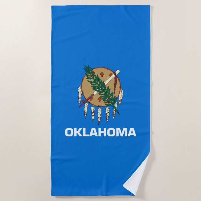 Toalha De Praia Design do Estado de Oklahoma em um (Frente)