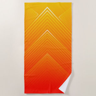 Toalha De Praia Design geométrica moderna de cor laranja-amarela-