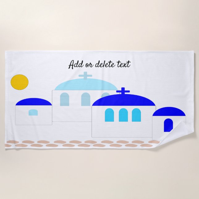 Toalha De Praia Design grego apenas adicione texto (Frente)
