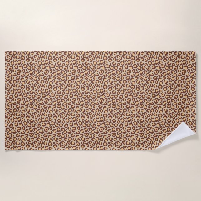Toalha De Praia Design Série Clássica Leopardo 1   (Frente)