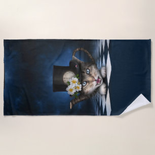 Toalha De Praia Design Whimsical Teapot Gato Mad Hatter