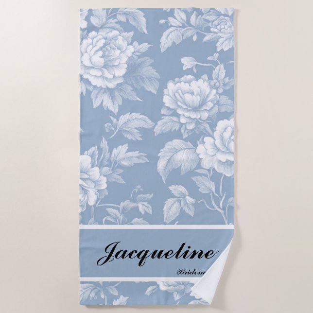 Toalha De Praia Despedida de solha azul-poeirenta Elegante (Frente)