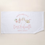 Toalha De Praia Despedida de solteira de bebidas modernas cor-de-r<br><div class="desc">Bebidas modernas,  cor-de-rosa,  bachelorette,  script de fim de semana correspondente ao bolsa design.</div>