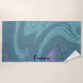 Toalha De Praia Despedida de Solteira Personalizada Azul Roxo Rede