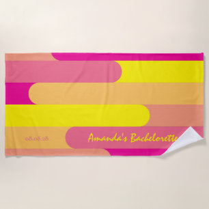Toalha De Praia Despedida de Solteira Personalizada Rosa Amarelo