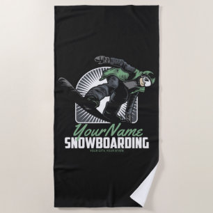 Toalha De Praia Destruição Personalizada de Neve Snowboard