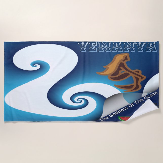 Toalha De Praia Deusa Yemanya Do Oceano (Frente)