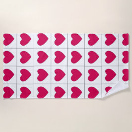 Toalha De Praia Dia de os namorados de Verão de Corações Rosa