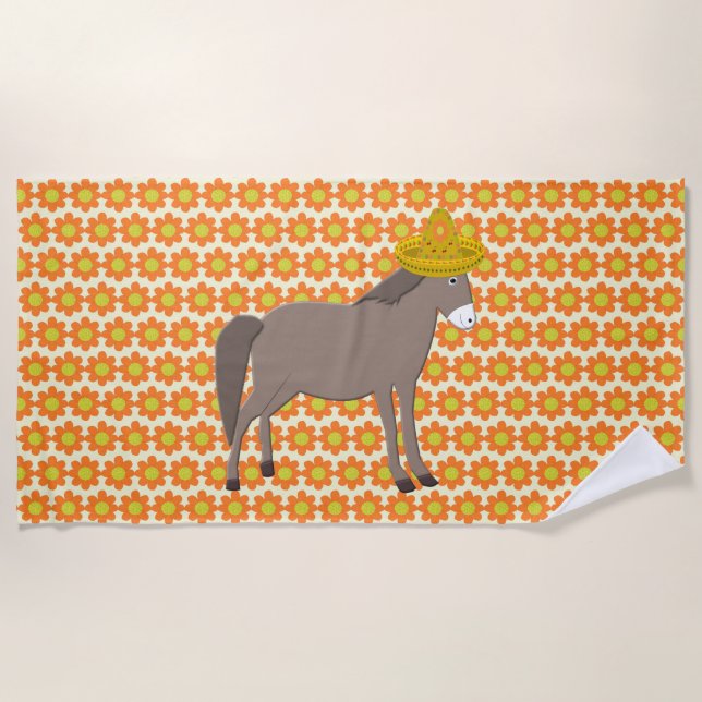 Toalha De Praia Dia do Donkey Mexicano dos Mortos (Frente)