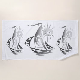 Toalha De Praia Dia preguiçoso que navega o branco