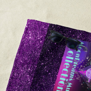 Toalha De Praia Diamond & Carousel Sonha LuaSonhos Música Roxo