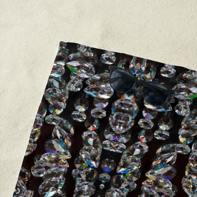 Toalha De Praia Diamond jewel, elegante prata e preto (In Situ)