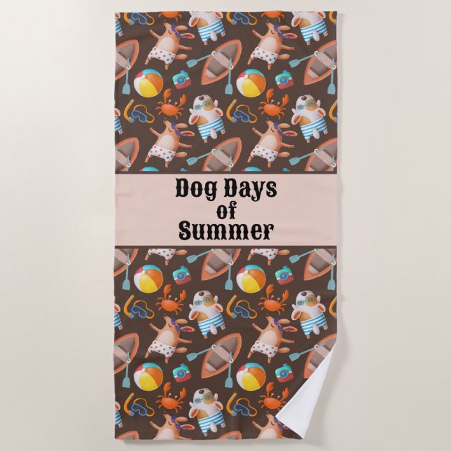Toalha De Praia Dias de Cachorro do Verão (Frente)