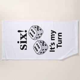 Toalha De Praia Dice Rolling 6 É o meu Roll Dice