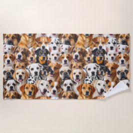 Toalha De Praia Diferentes raças de cães