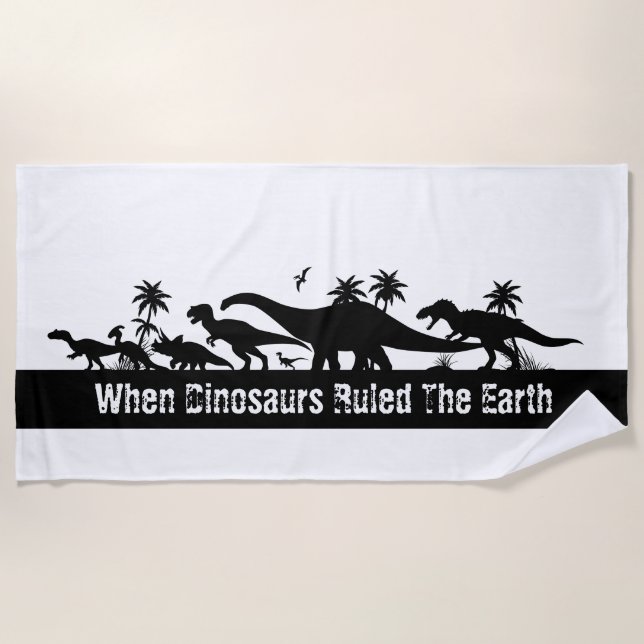 Toalha De Praia Dinossaur Silhouettes (Frente)