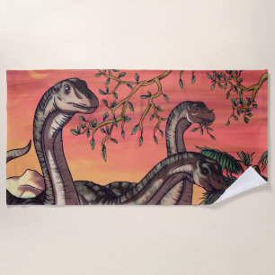 Toalha De Praia Dinossauros em Dusk