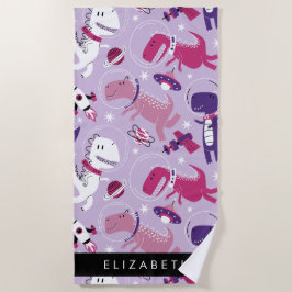 Toalha De Praia Dinossauros Espaciais, Dinossauros Bonitos, Estrel